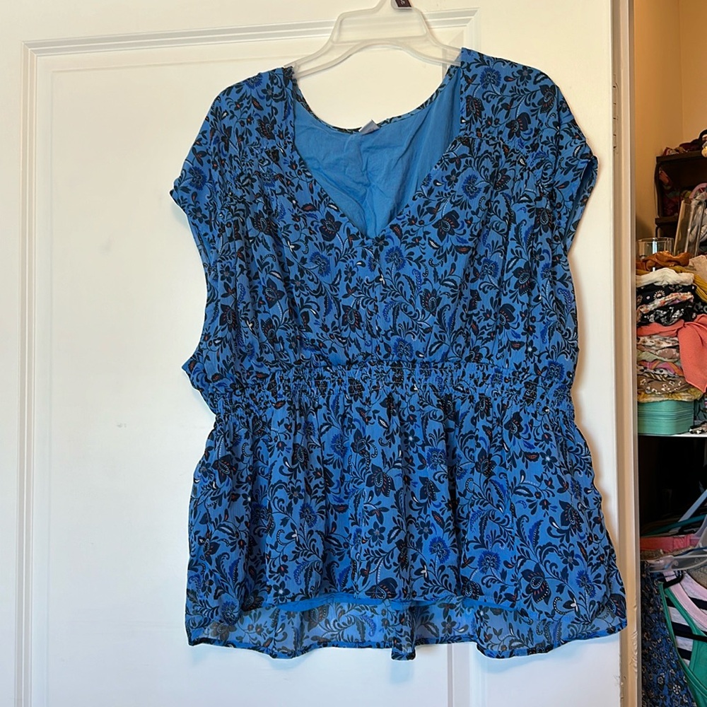 Old Navy Waist-Defined Printed Dolman-Sleeve Top